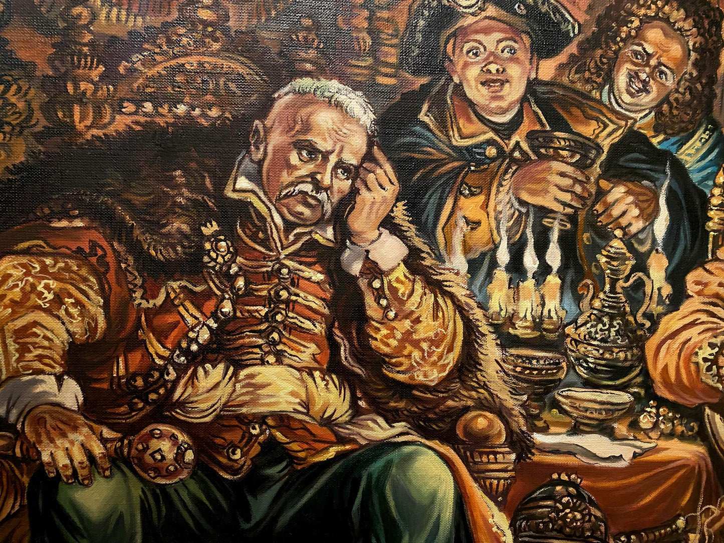 Oil painting of Hetman Mazepa and Karl 12 by Litvinov