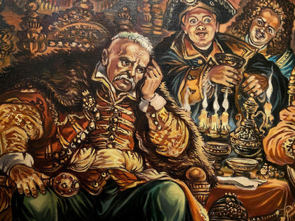 Oil painting of Hetman Mazepa and Karl 12 by Litvinov