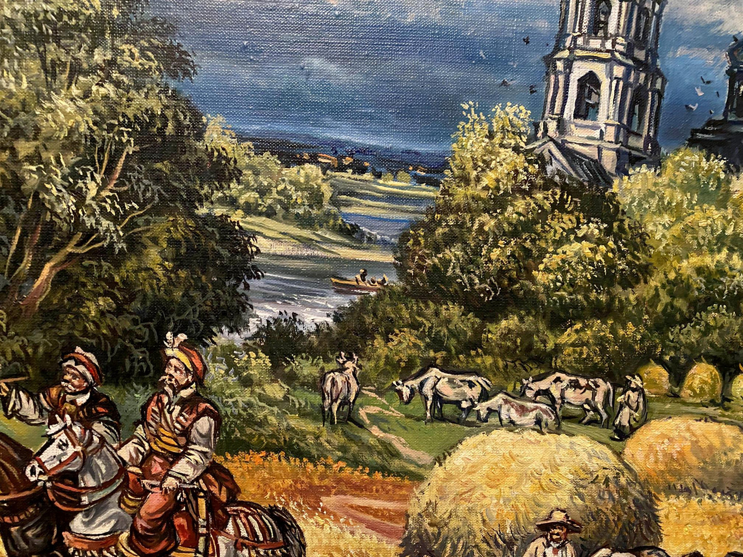 Oil painting The dark clouds have passed by Alexander Litvinov pastoral scene