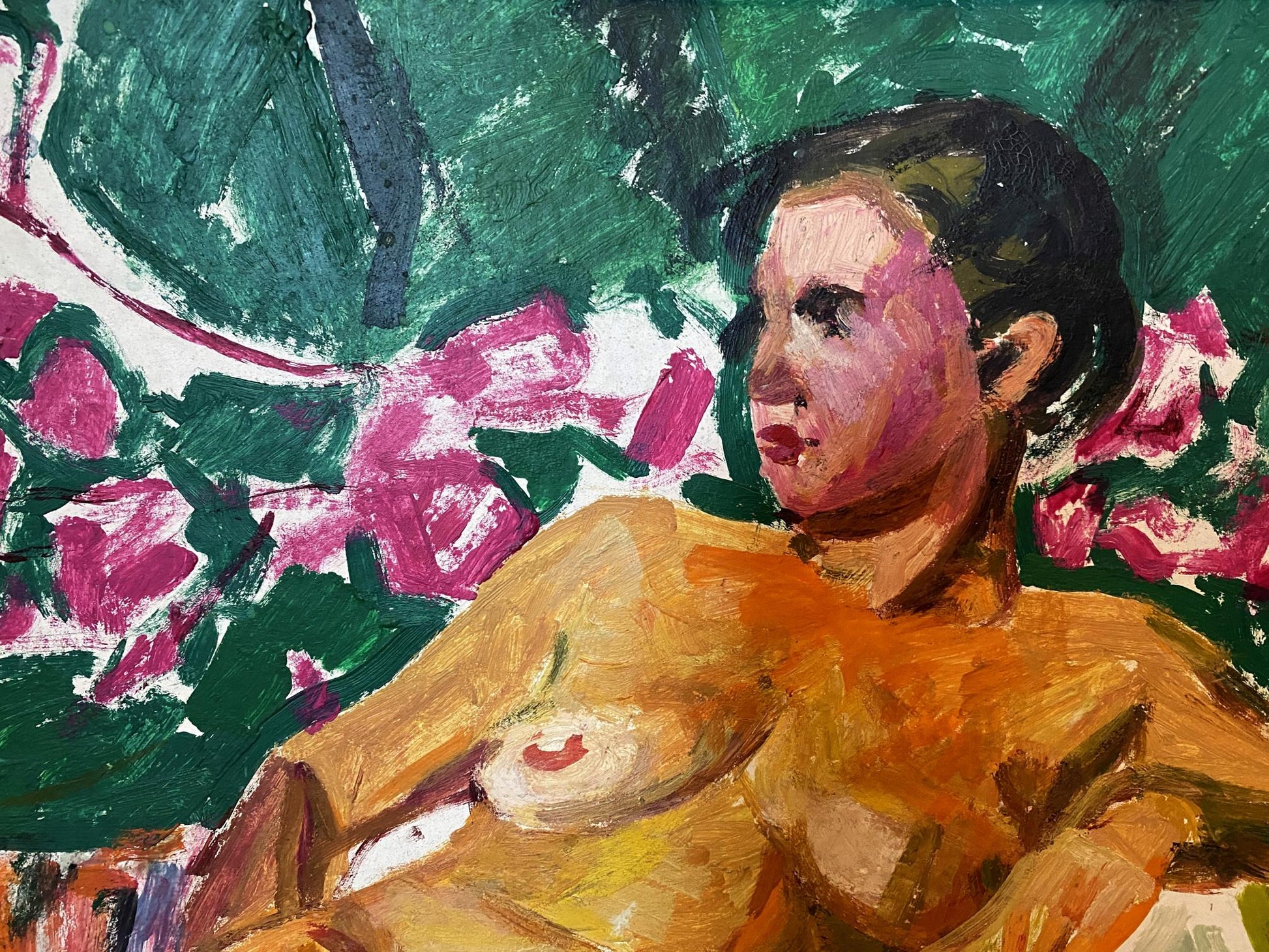 Portrait of a Female Figure in oil, by Nikolai Petrovich Glushchenko