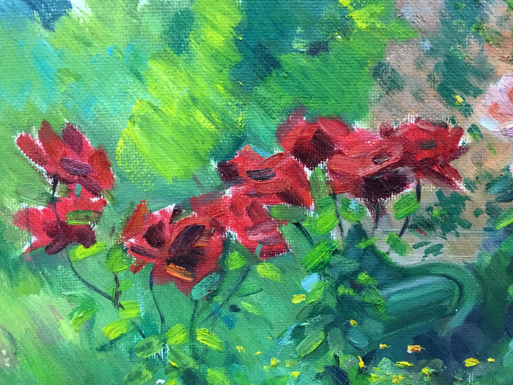 Vibrant red flowers by Kryzhanivskyi Viktor Vladimirovich oil painting