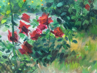 Vibrant red roses in bold brushstrokes by Kryzhanivskyi Viktor Vladimirovich