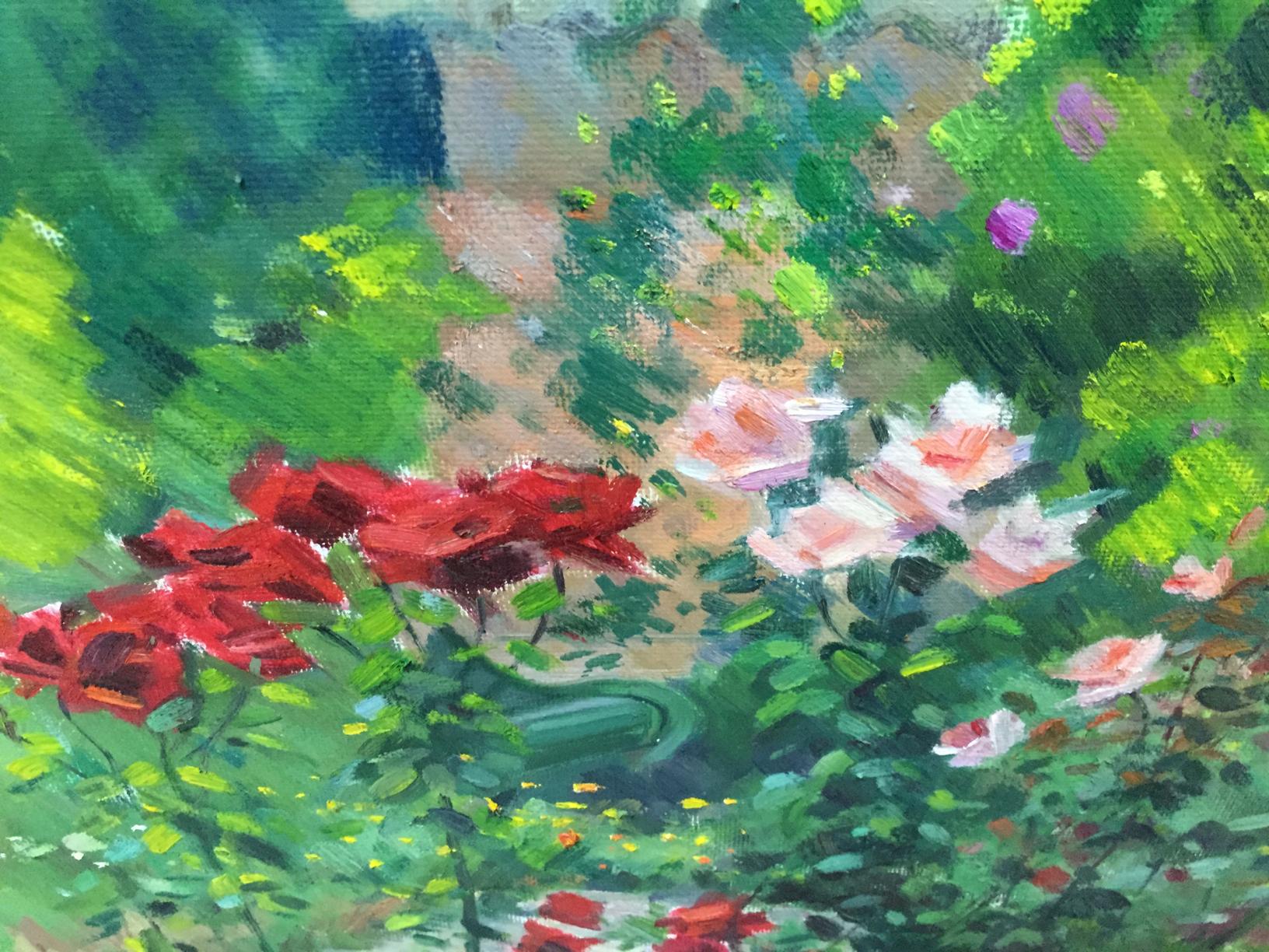 Vibrant red and pink roses by Kryzhanivskyi Viktor Vladimirovich oil painting