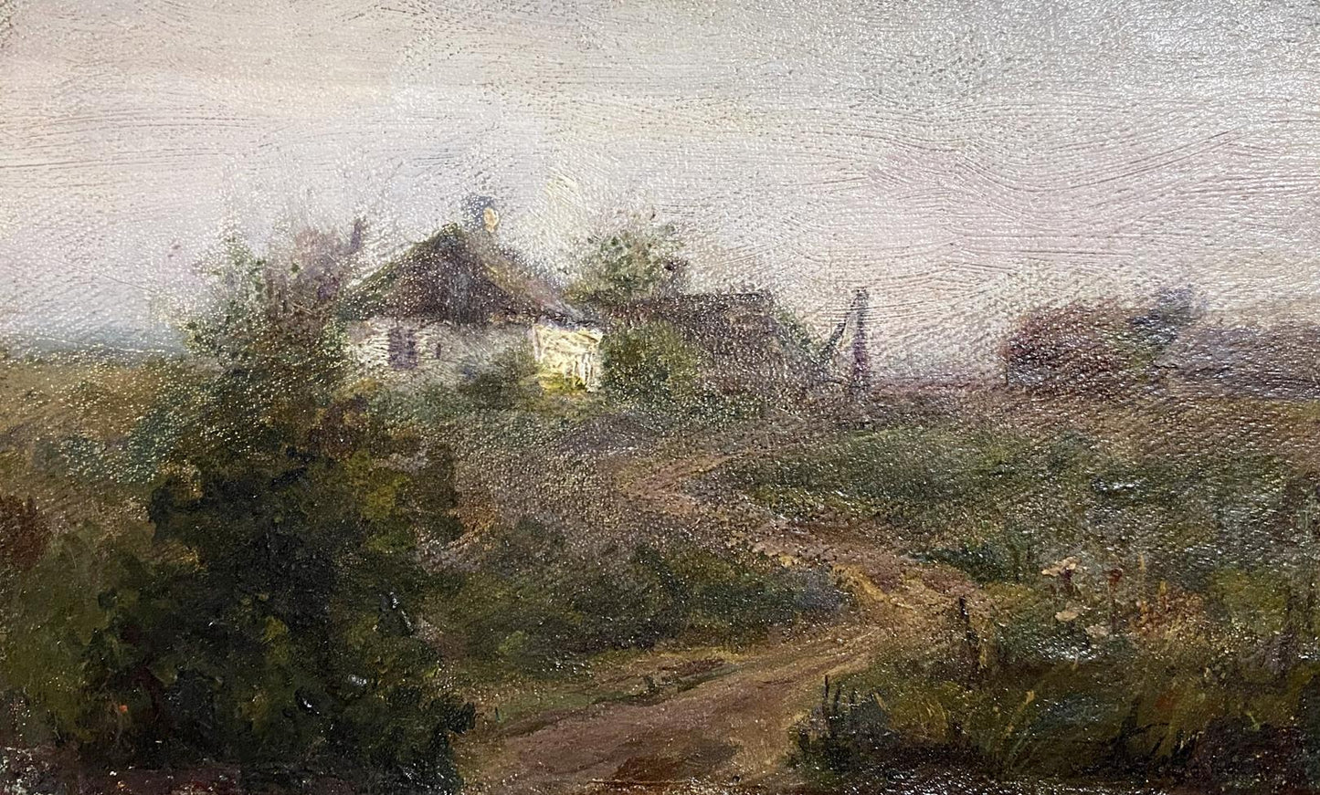 Misty impressionistic oil painting Way home by Levchenko Potr Alekseyevich