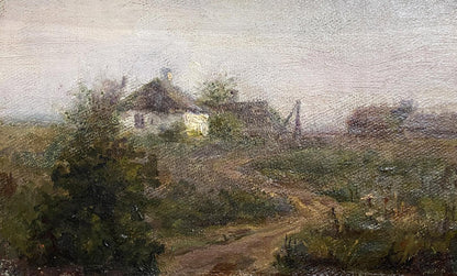 Misty impressionistic oil painting Way home by Levchenko Potr Alekseyevich