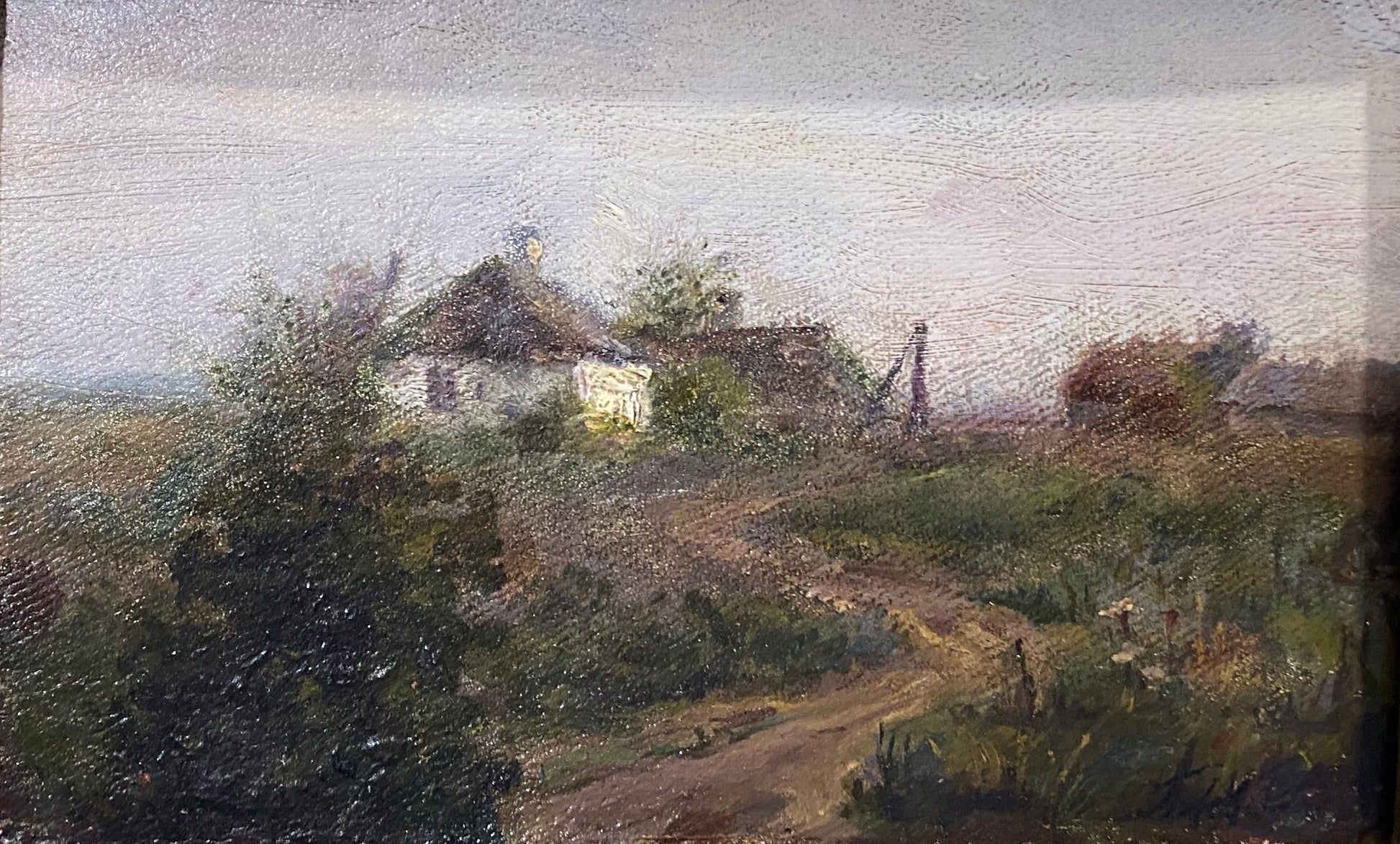 Oil painting Way home by Levchenko Potr Alekseyevich, impressionistic rural landscape