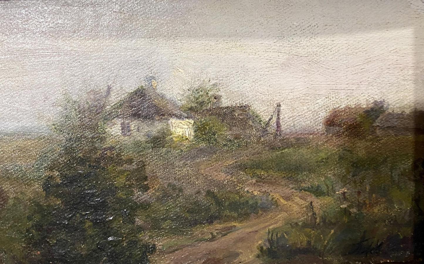Impressionistic oil painting Way home by Levchenko Potr Alekseyevich misty rural scene