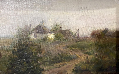 Impressionistic oil painting Way home by Levchenko Potr Alekseyevich misty rural scene