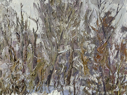 Textured oil painting The first snow fell by Gaponchenko Ivan Ivanovich