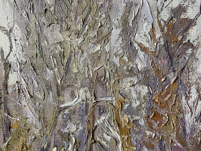 Oil painting The first snow fell by Gaponchenko Ivan Ivanovich, abstract textured canvas
