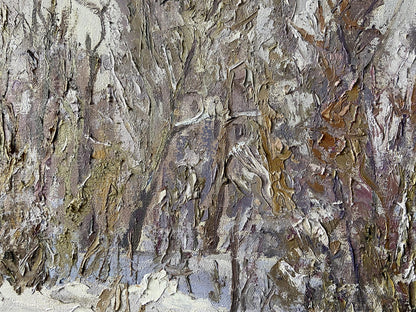 Textured impasto oil painting The first snow fell by Gaponchenko Ivan Ivanovich