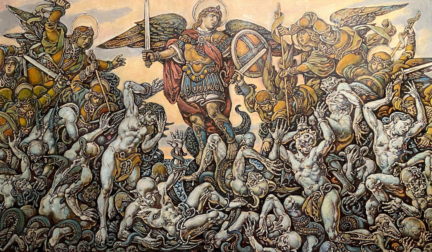 Oil painting of Michael the Archangel by Litvinov Oleg Arkad’yevich