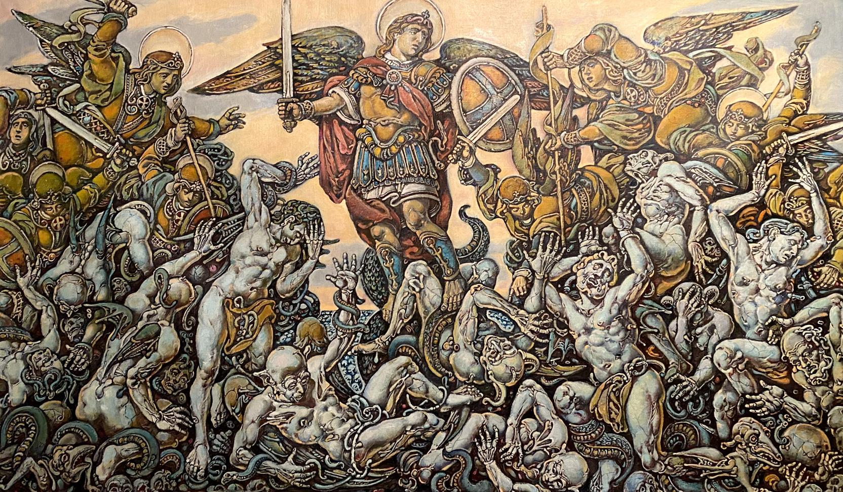 Oil painting of Michael the Archangel by Litvinov Oleg Arkad’yevich