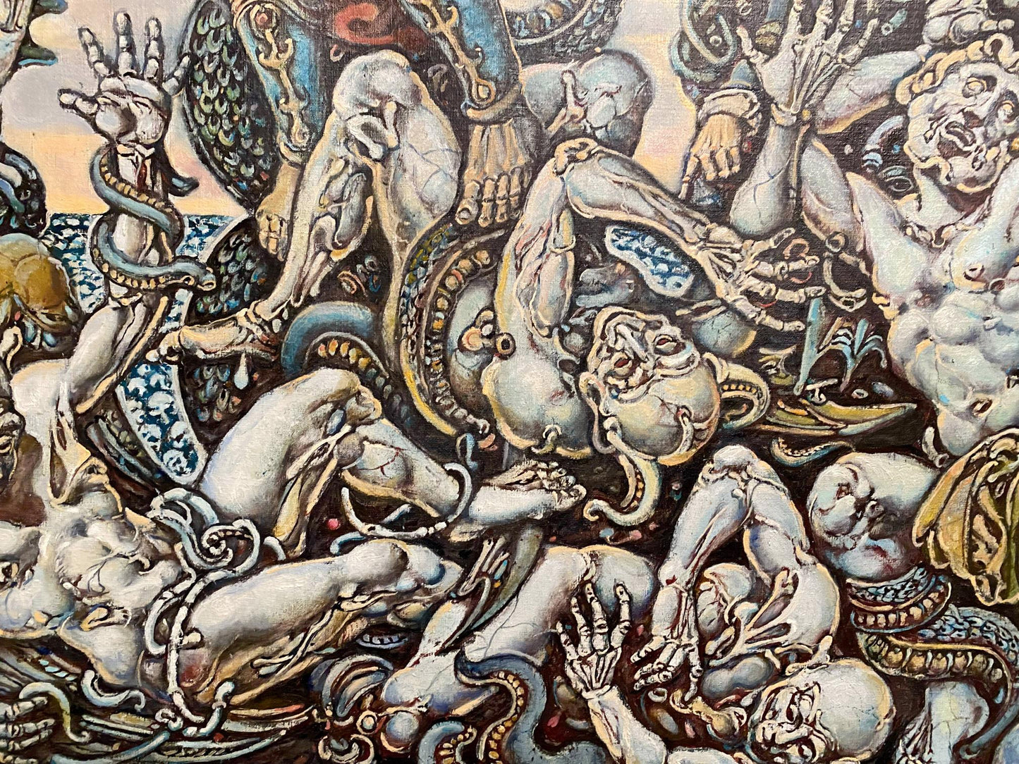 Surreal oil painting of muscular Michael the Archangel by Litvinov Oleg Arkad’yevich