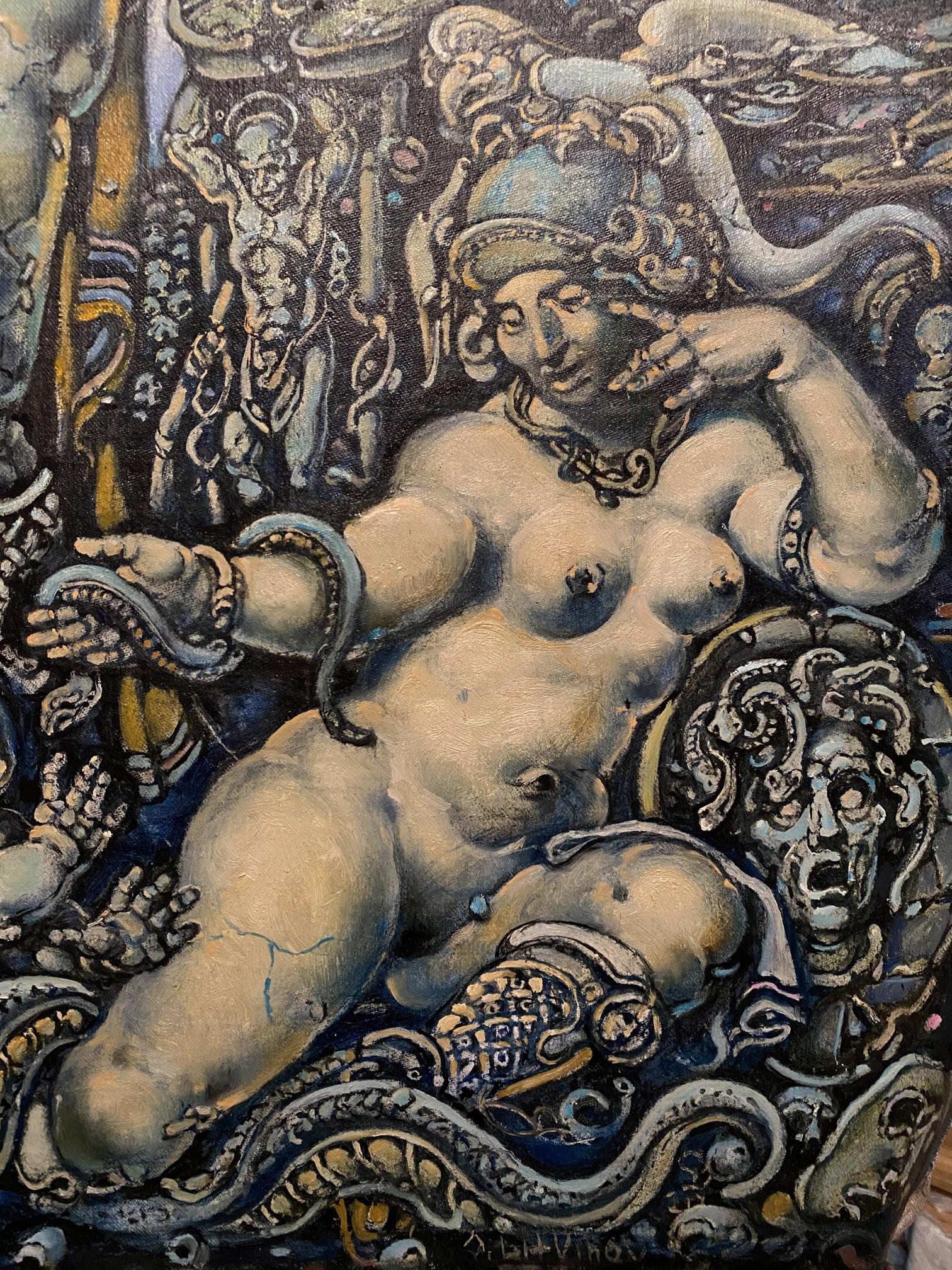 Oil painting of King Oedipus and Sphinx by Litvinov Oleg Arkad’yevich
