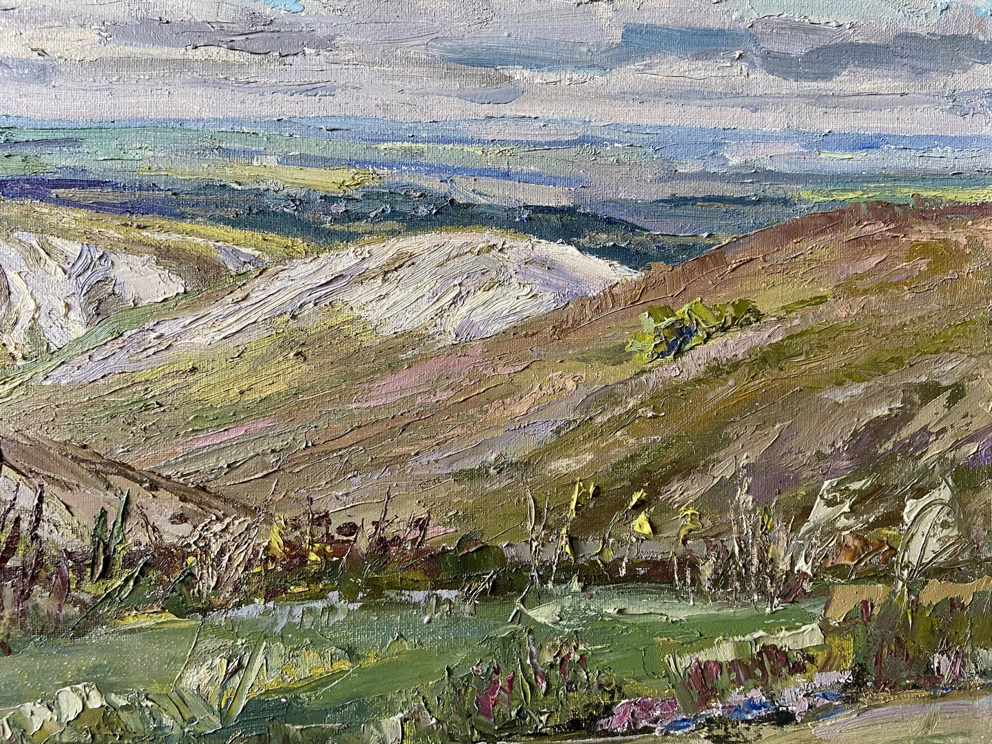 Impressionistic oil painting of White mountains by Gaponchenko Ivan Ivanovich