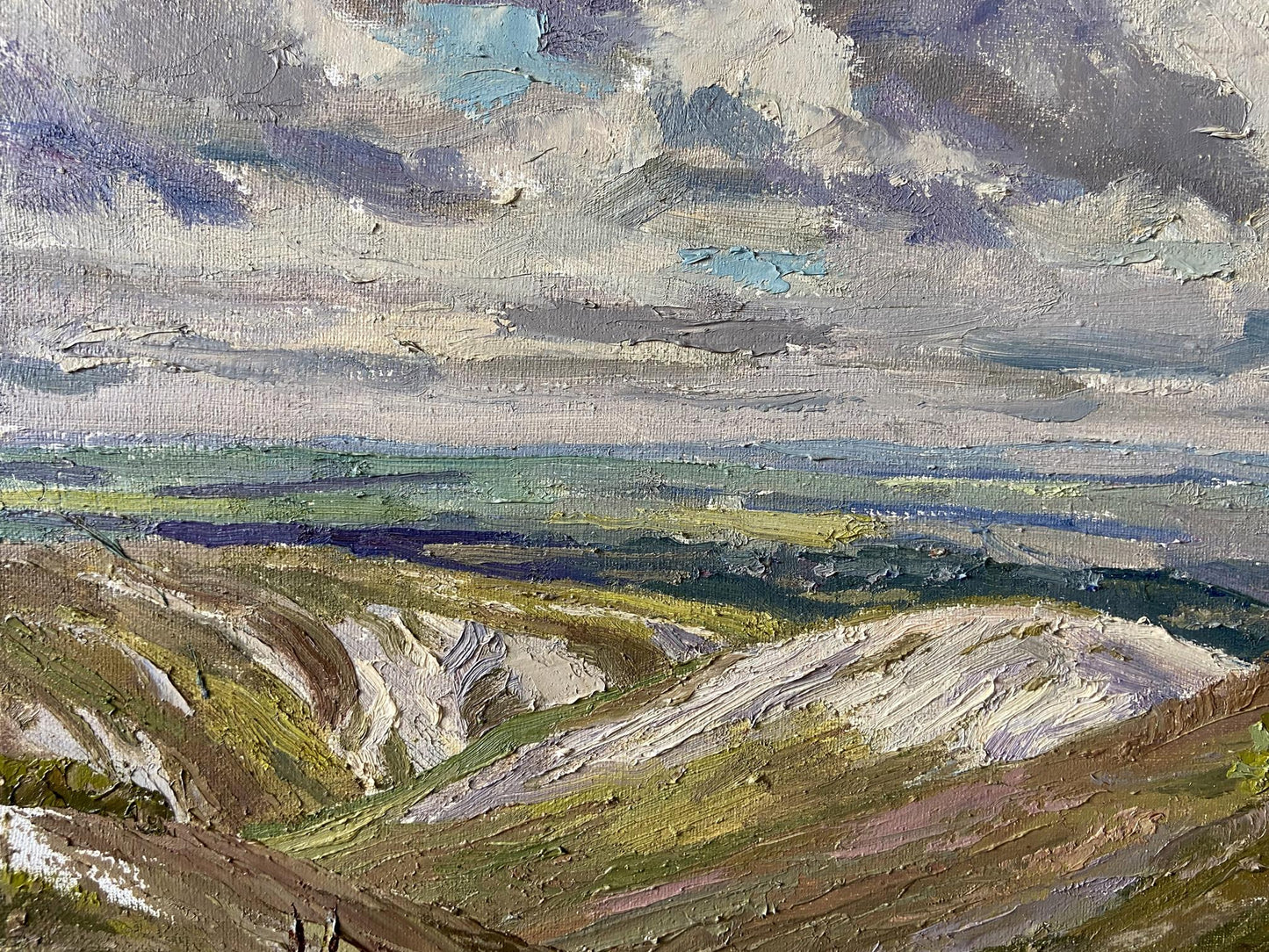 Textured oil painting of White Mountains by Gaponchenko Ivan Ivanovich