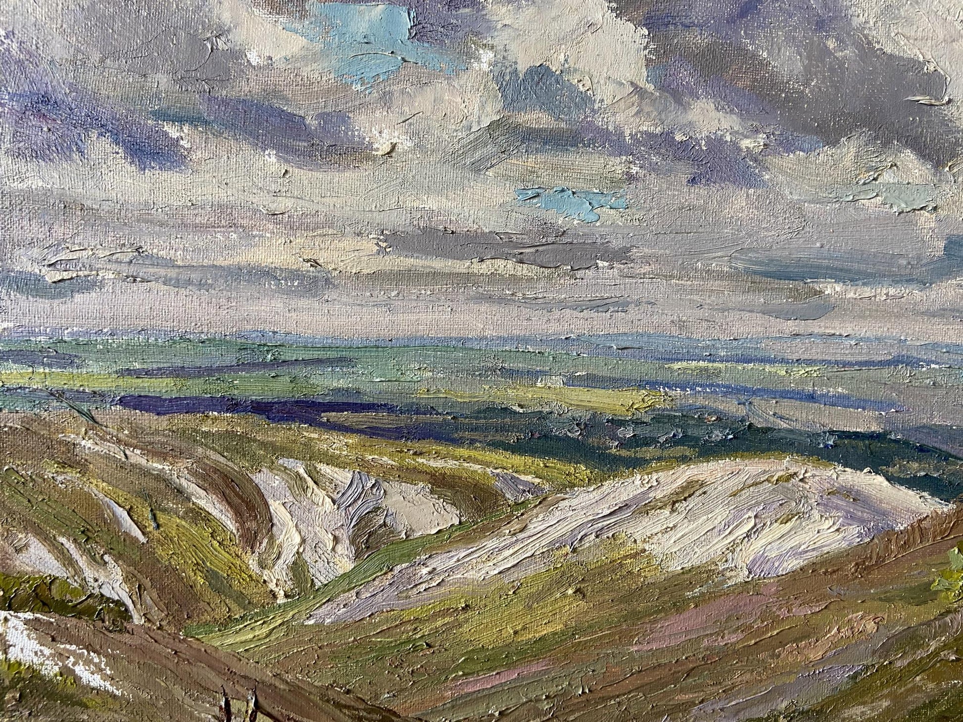 Textured oil painting of White Mountains by Gaponchenko Ivan Ivanovich