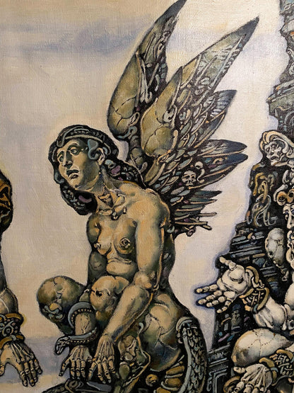 Oil painting of King Oedipus and Sphinx by Litvinov Oleg Arkad’yevich