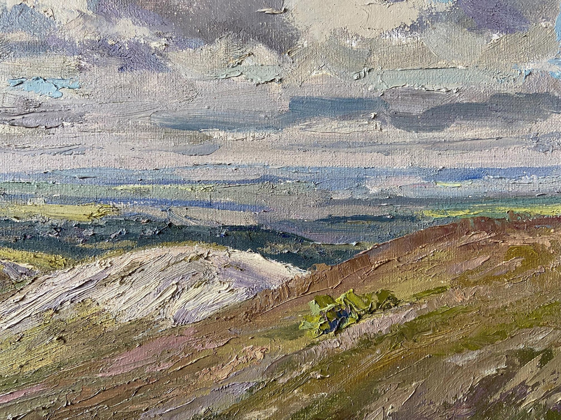 Textured oil painting of White Mountains by Gaponchenko Ivan Ivanovich