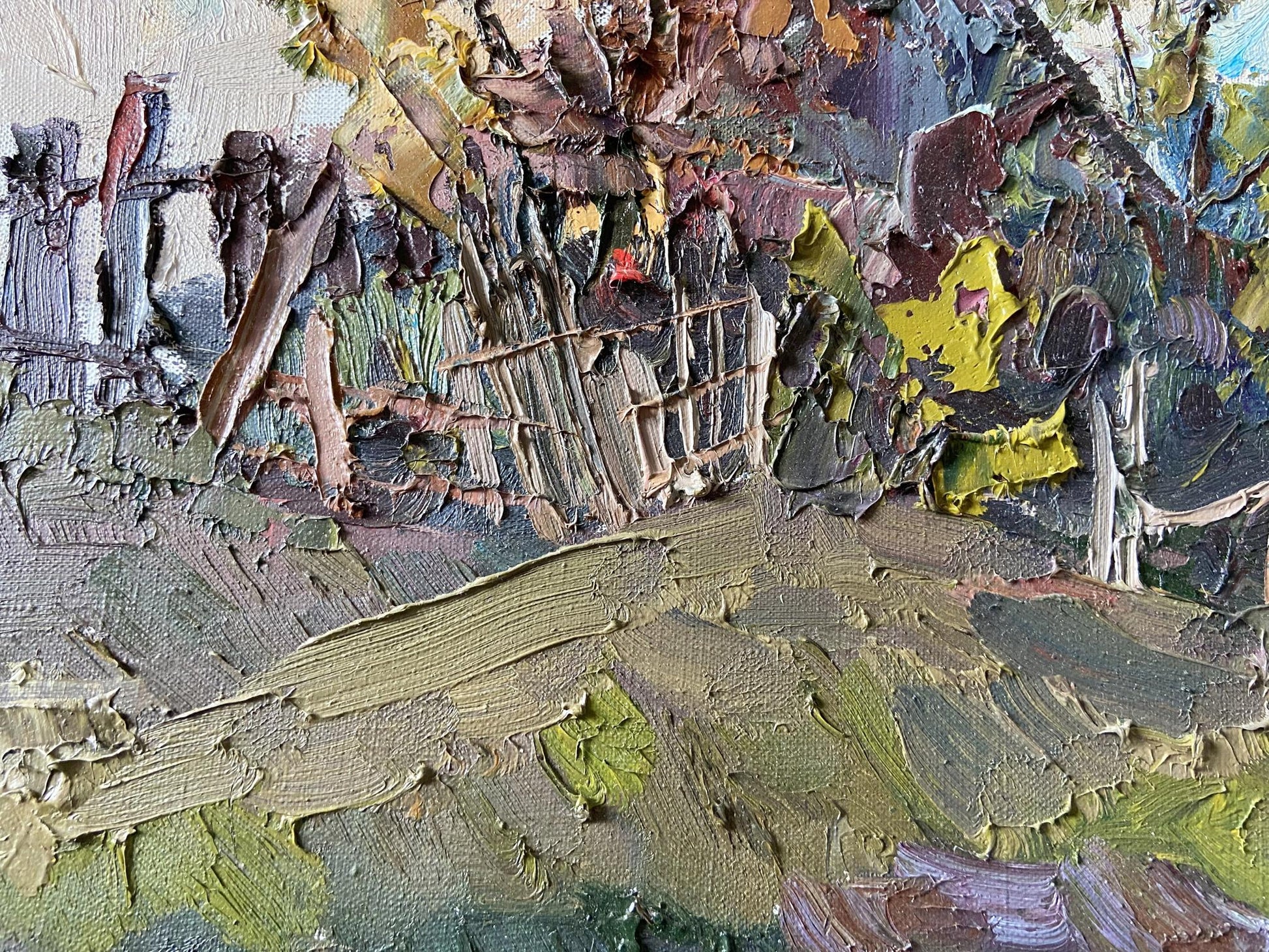 Oil painting of abandoned village by Gaponchenko Ivan Ivanovich