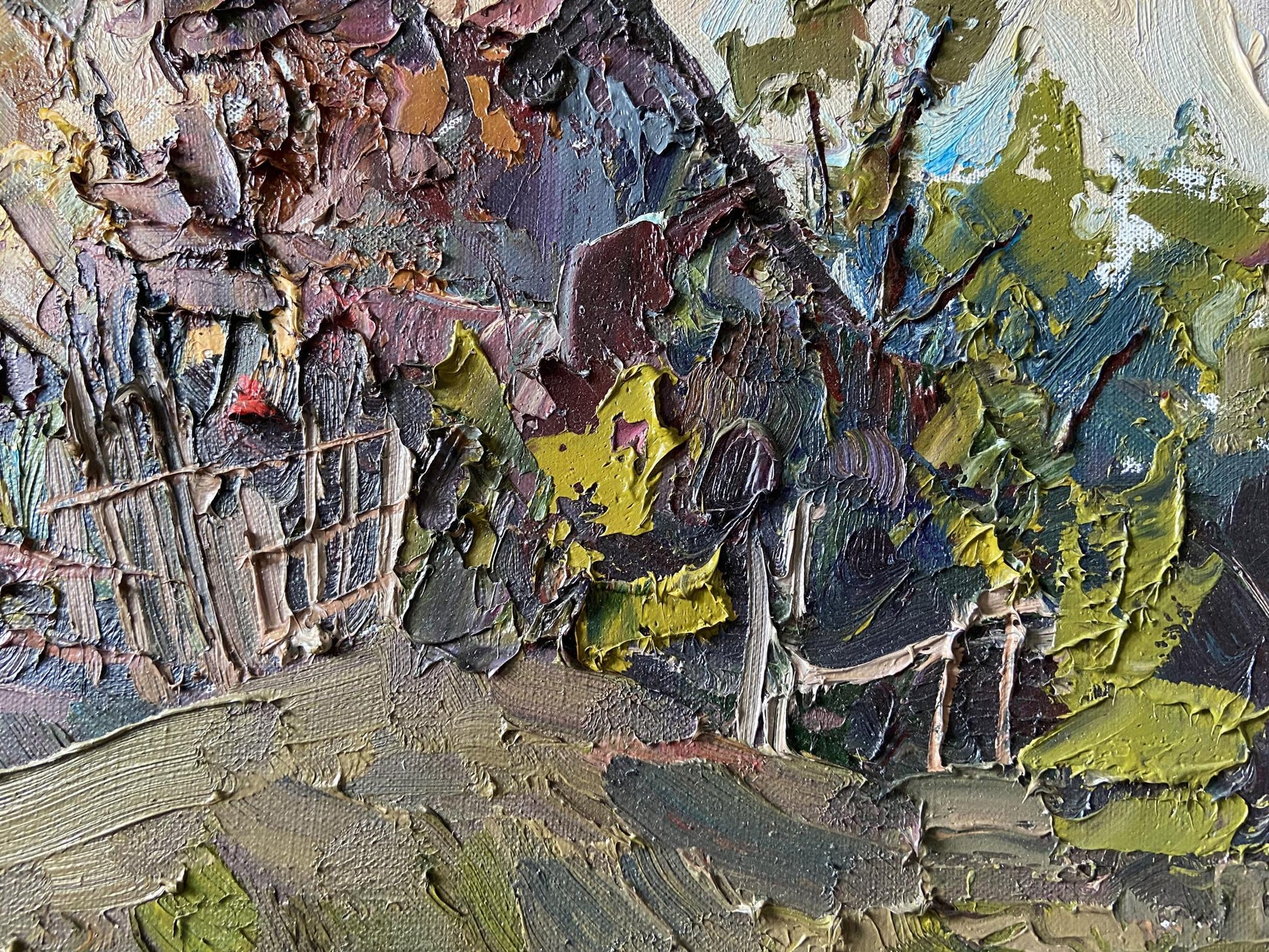 Impressionistic oil painting of abandoned village by Gaponchenko Ivan Ivanovich