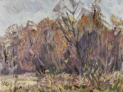 Oil painting Deep Autumn by Gaponchenko Ivan Ivanovich, textured autumn trees