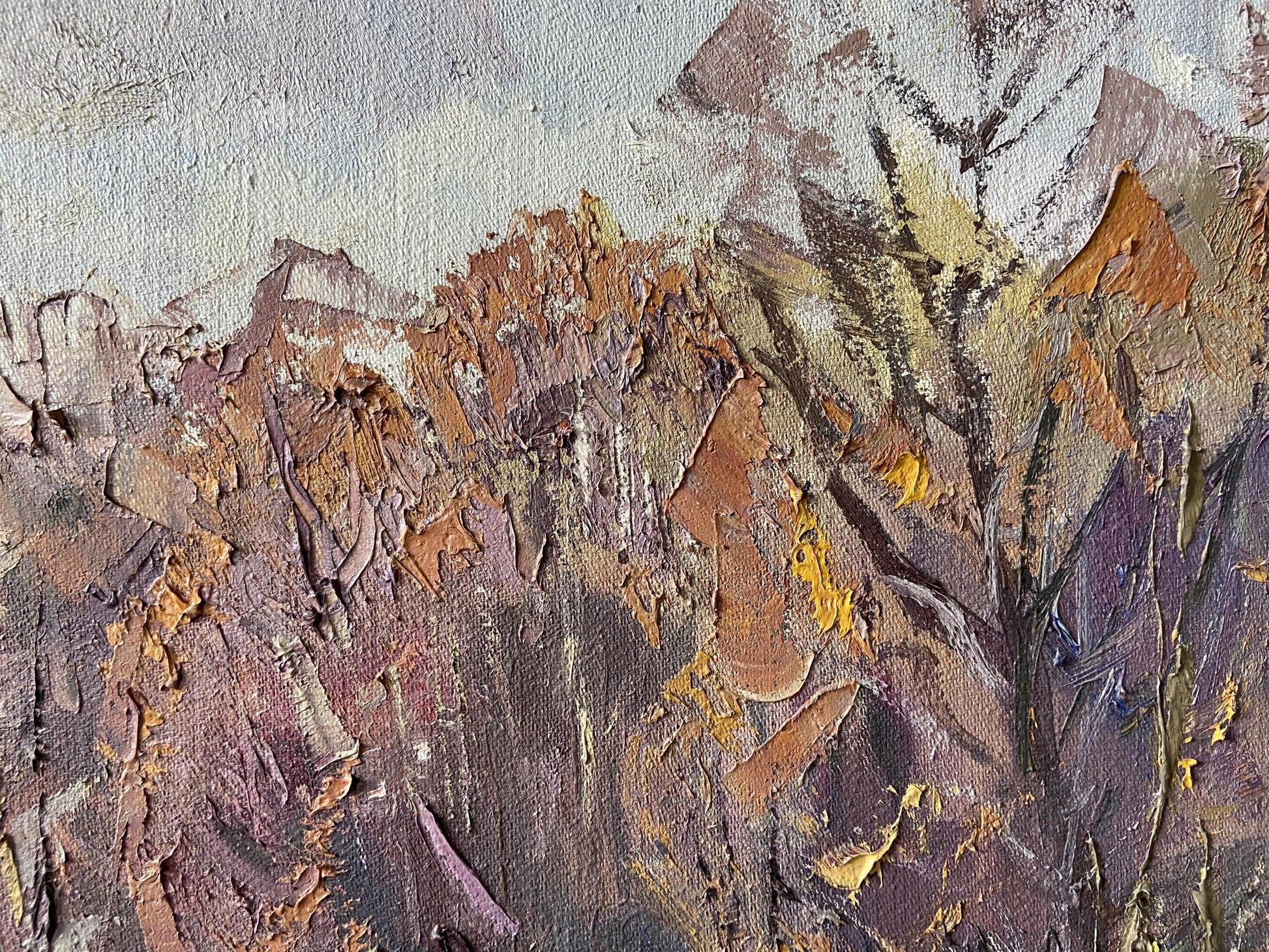 Oil painting Deep Autumn by Gaponchenko Ivan Ivanovich, impasto earthy tones