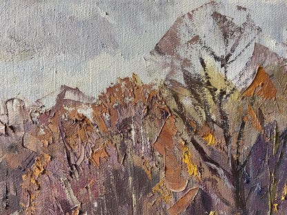 Oil painting Deep Autumn by Gaponchenko Ivan Ivanovich, textured mountain landscape
