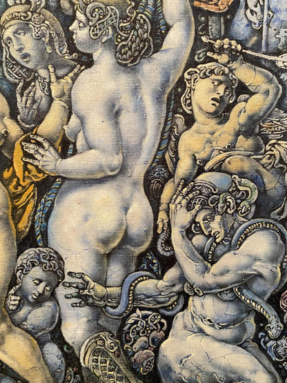 Oil painting Orpheus and Eurydice by Oleg Litvinov with nude figure