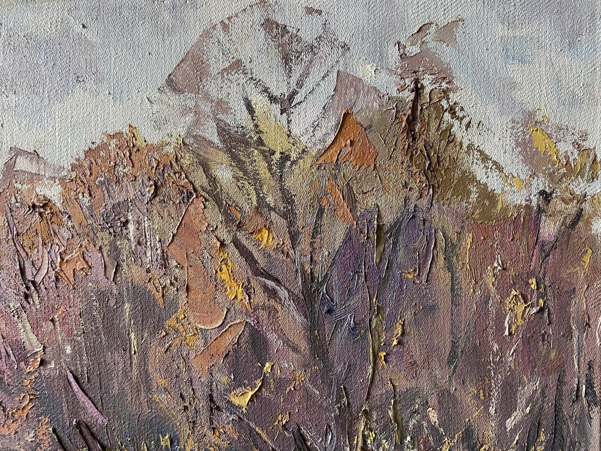 Deep autumn oil painting by Gaponchenko Ivan Ivanovich with textured impasto