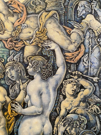 Oil painting of Orpheus and Eurydice by Oleg Litvinov tapestry style
