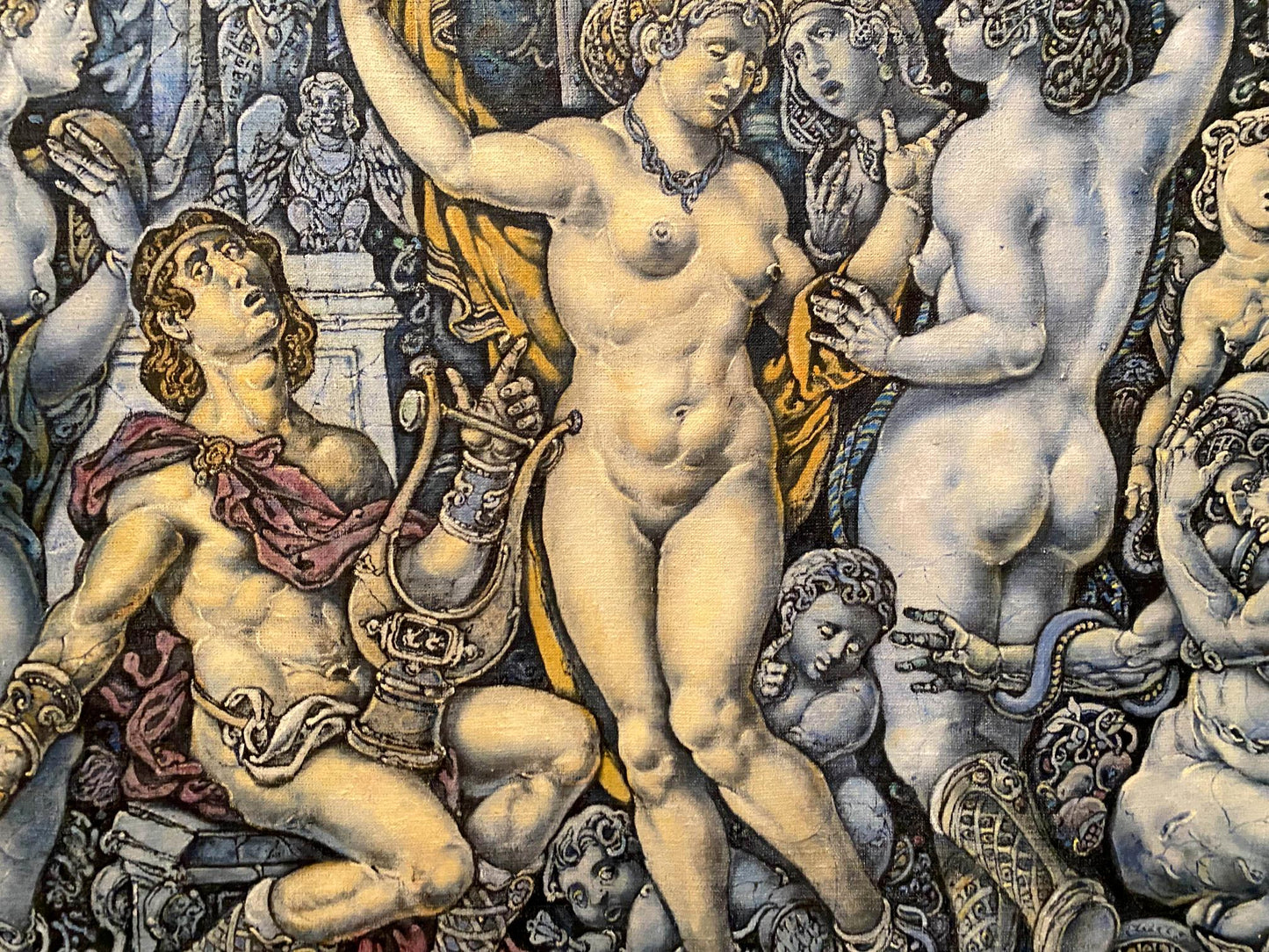 Nude female figure in Orpheus and Eurydice oil painting by Oleg Litvinov