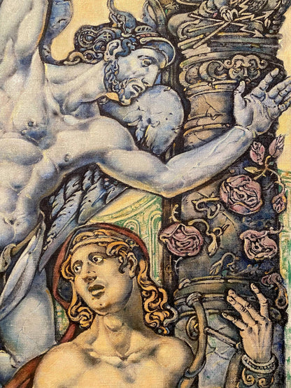 Oil painting of Orpheus and Eurydice meeting by Oleg Litvinov