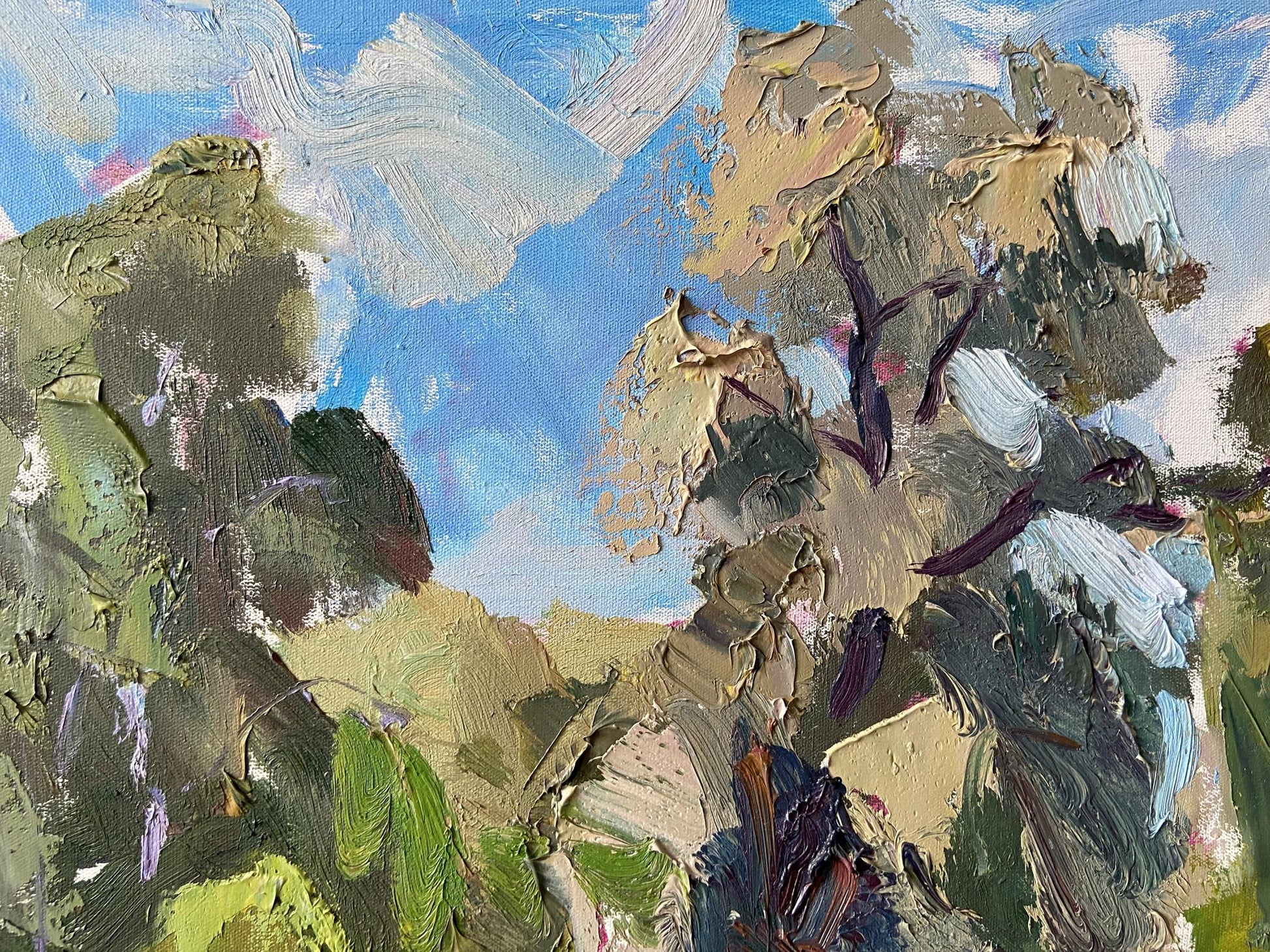 Impasto oil painting May shore by Gaponchenko Ivan Ivanovich