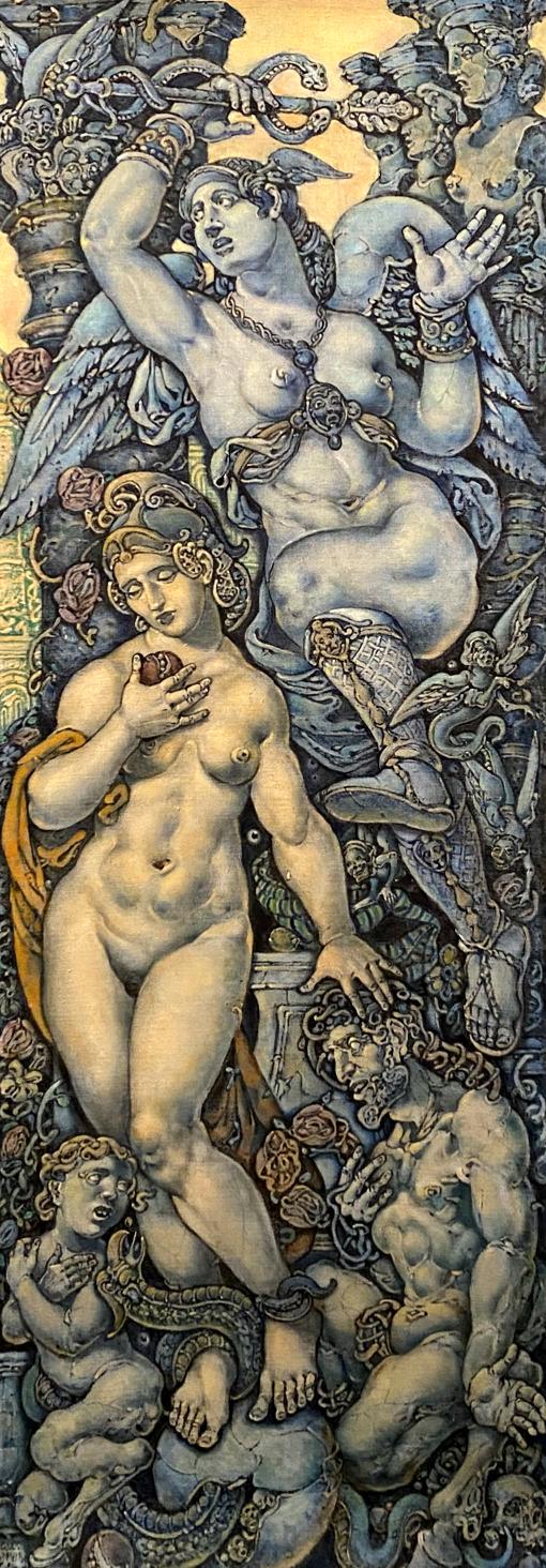 Oil painting of Orpheus and Eurydice by Oleg Litvinov, nude figures