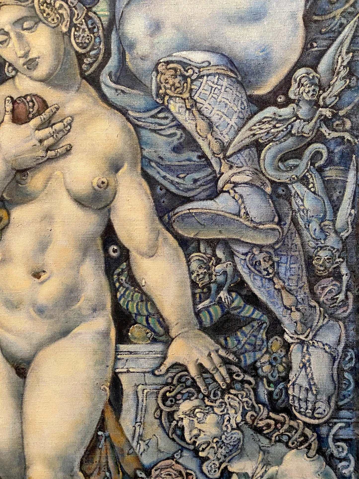 Oil painting of nude Orpheus and Eurydice by Oleg Litvinov
