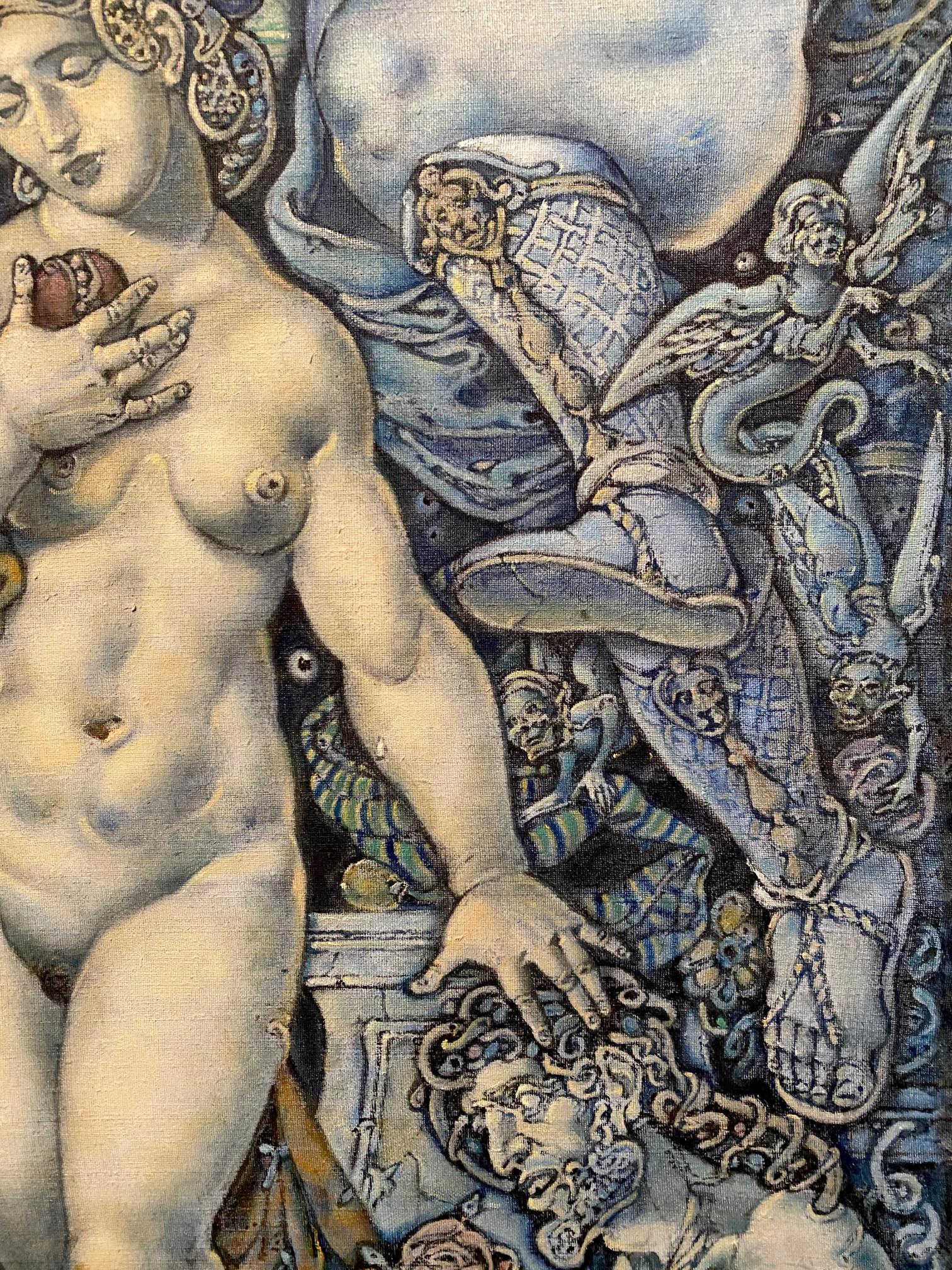 Oil painting of nude Orpheus and Eurydice by Oleg Litvinov