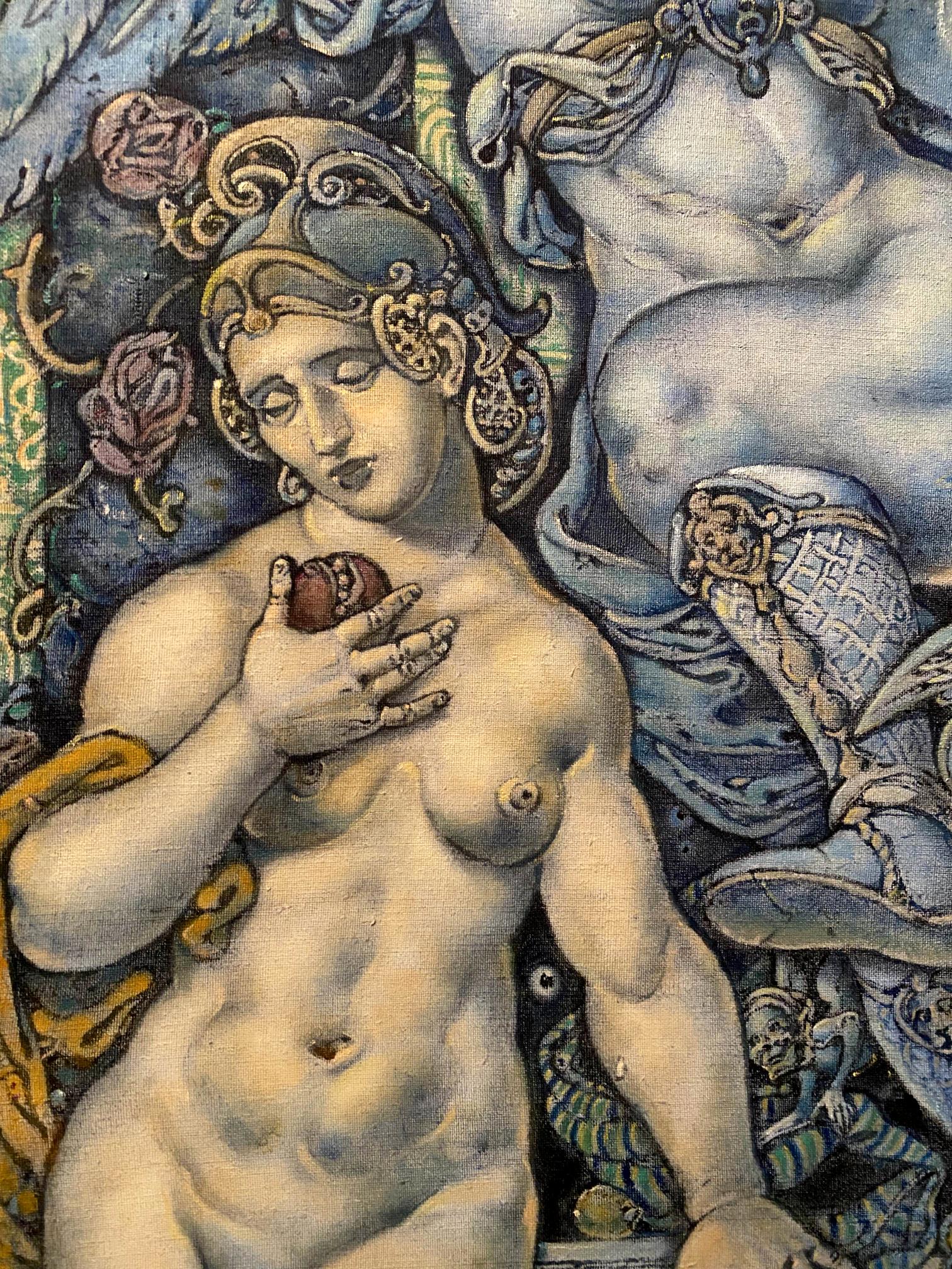 Oil painting portrait of nude Orpheus and Eurydice by Oleg Litvinov