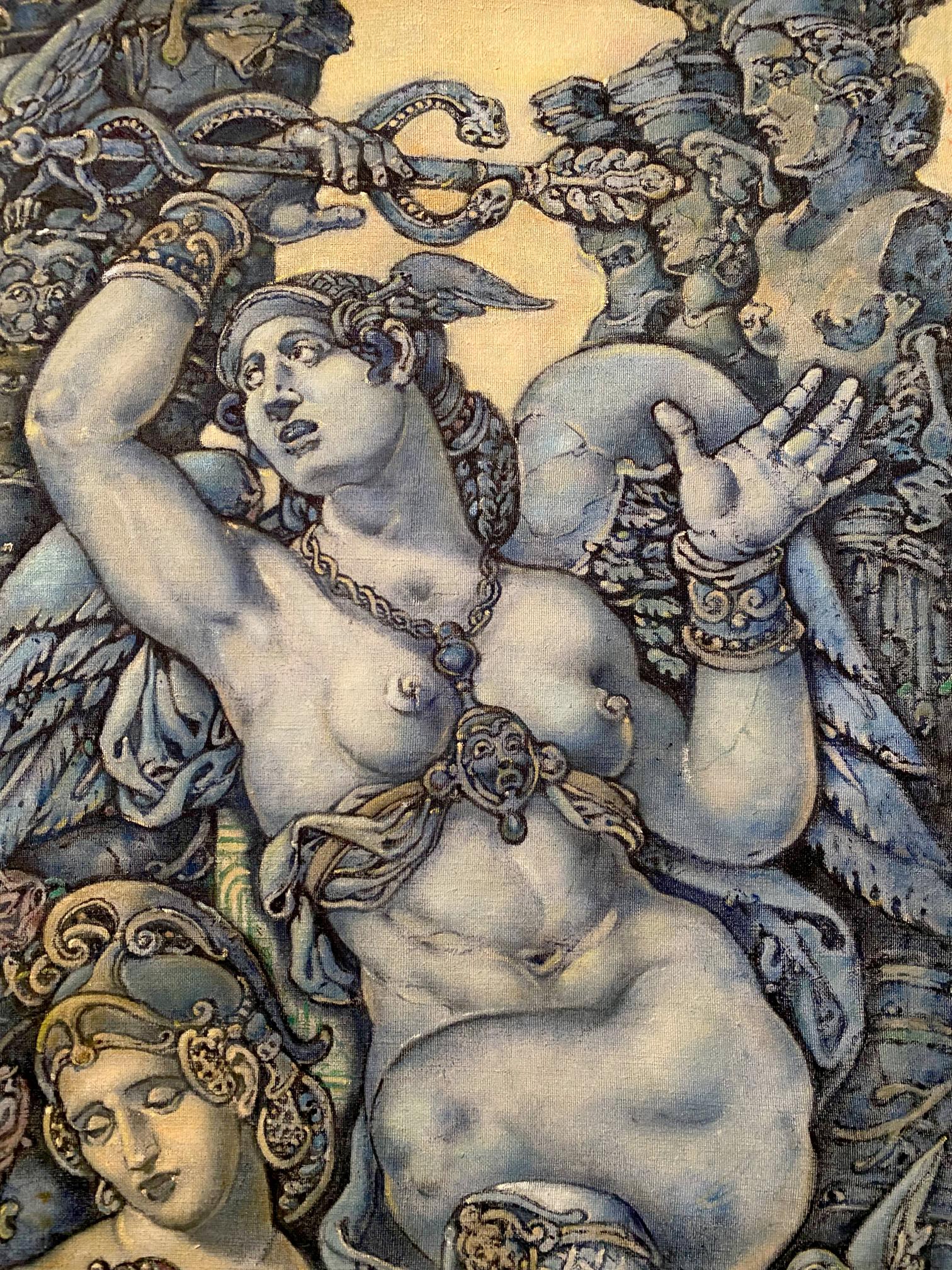 Detailed winged mythological female in Oleg Litvinov Orpheus Eurydice portrait