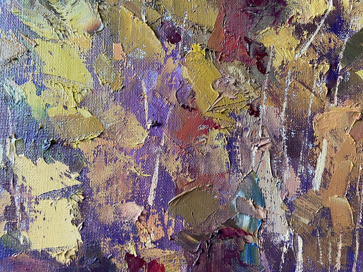 Oil painting Autumn by Gaponchenko Ivan Ivanovich, vibrant impasto abstract