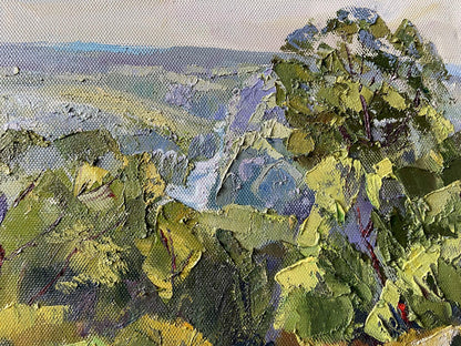 Chuguivsky by Ivan Ivanovich Gaponchenko impasto green blue landscape oil painting