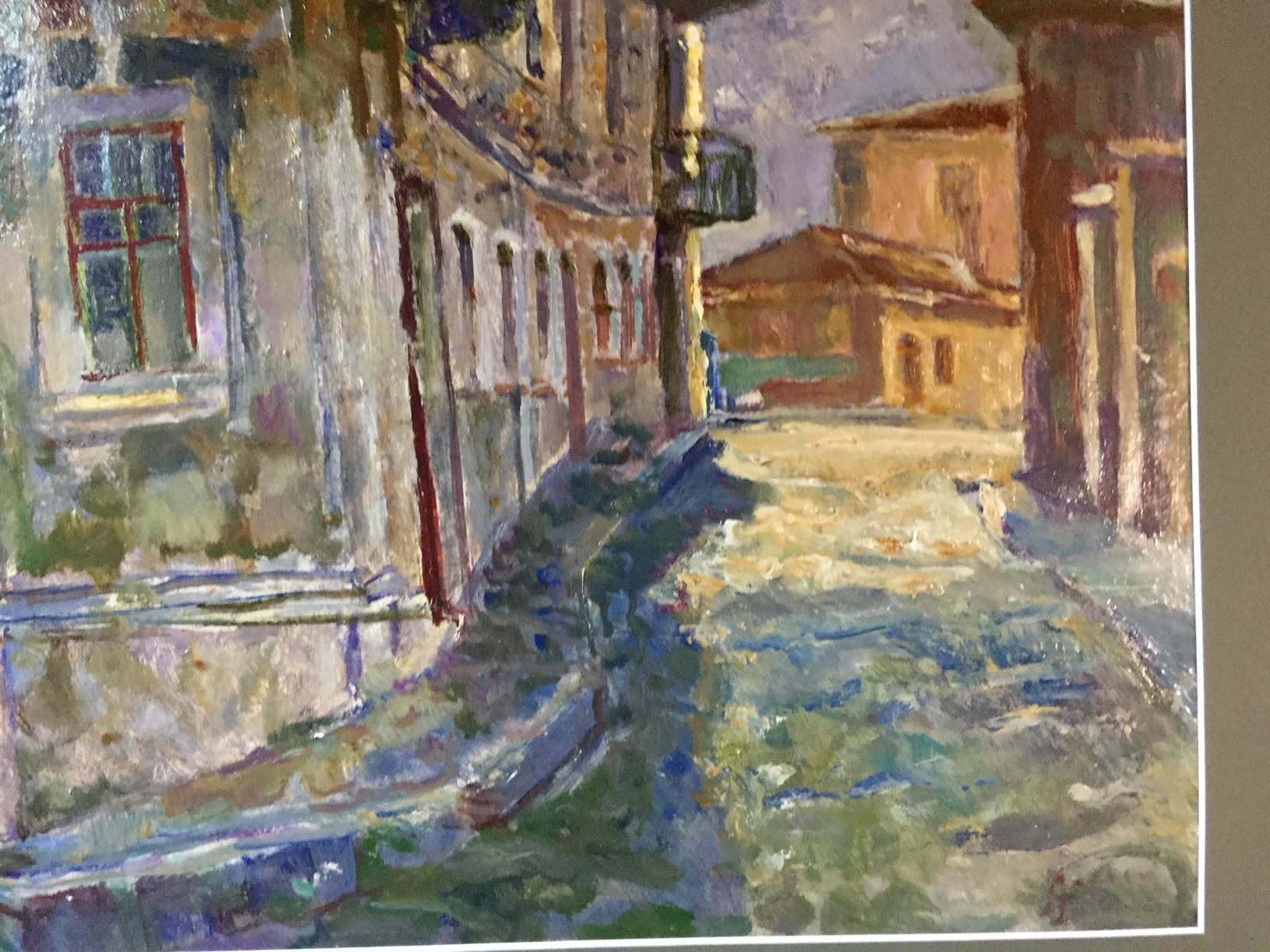 Impressionistic oil painting of Outska street by Kropko Alexander Petrovich