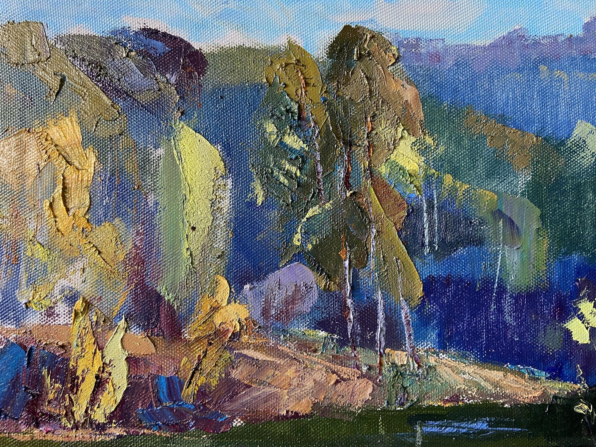 Impasto landscape oil painting Not a boring summer by Gaponchenko Ivan Ivanovich