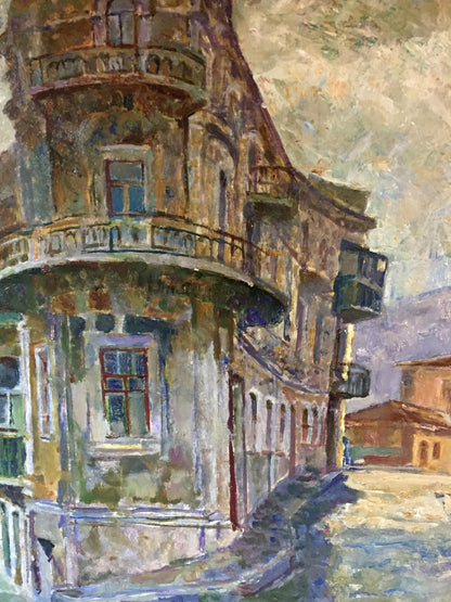 Oil painting of Outska Street by Kropko Alexander Petrovich