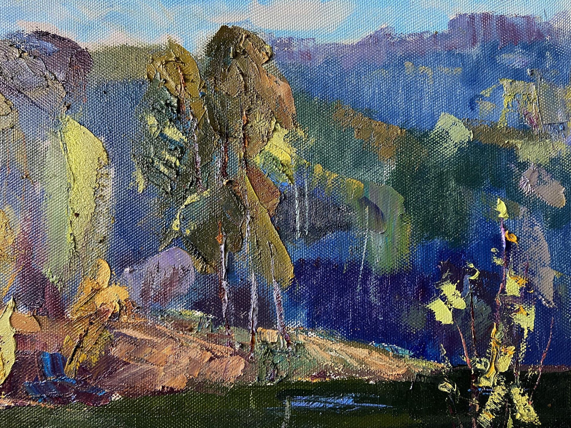 Impasto landscape Oil painting Not a boring summer by Gaponchenko Ivan Ivanovich