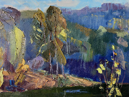 Impasto landscape Oil painting Not a boring summer by Gaponchenko Ivan Ivanovich