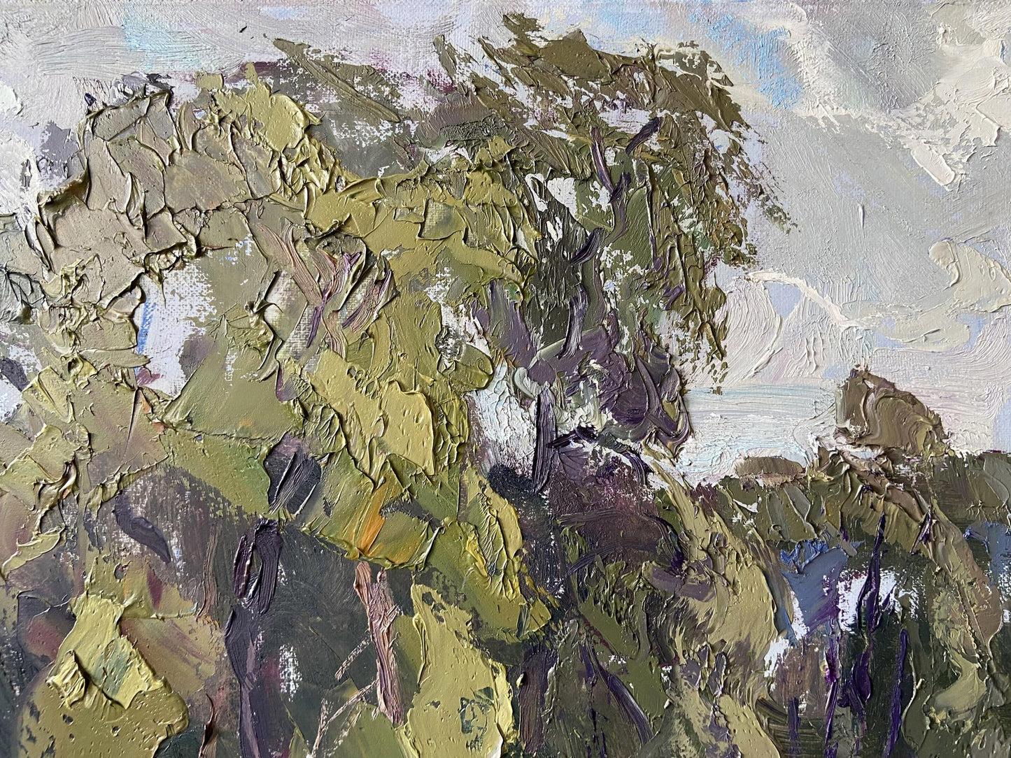 Oil painting It will be raining by Gaponchenko Ivan Ivanovich, textured foliage