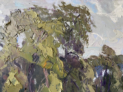 Oil painting It will be raining by Gaponchenko Ivan Ivanovich, textured foliage