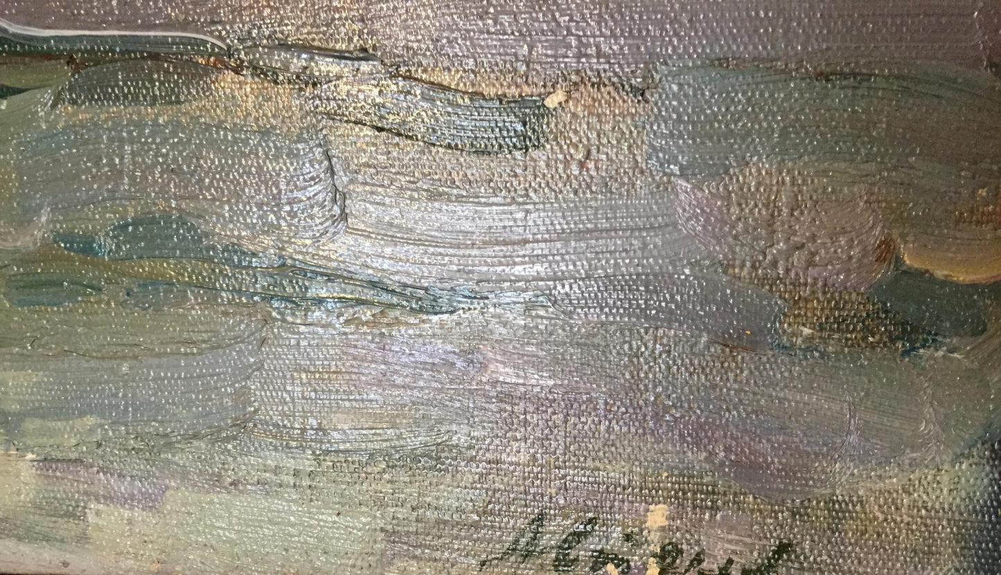 Oil painting Baltic Sea by Strelov Arkady Efimovich textured canvas
